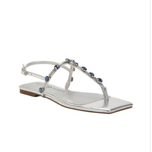 New in box Katy Perry Camie Gemstone Sandal in Silver size 6.5 US